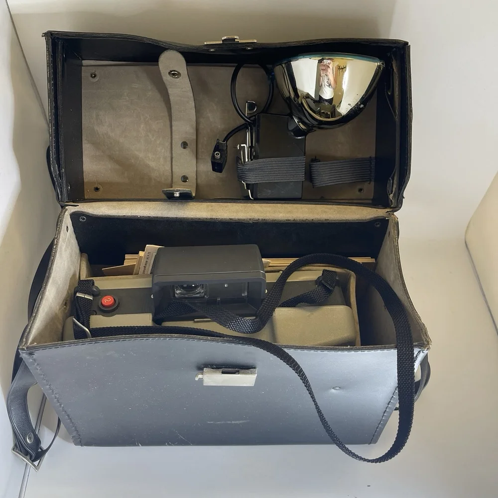 Vintage Polaroid Automatic 210 Land Camera with Case and Manual